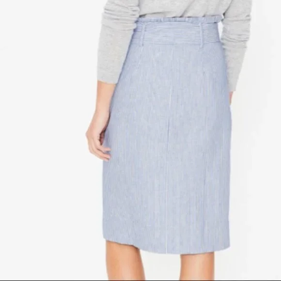 Boden Blue & White Striped Seeersucker Skirt 14 - Picture 2 of 11